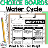 Water Cycle Science Menus - Choice Boards and Activities- 