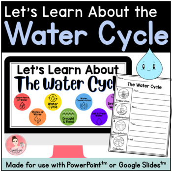 Preview of Water Cycle Science Unit with Digital Slideshow and Printable Activities