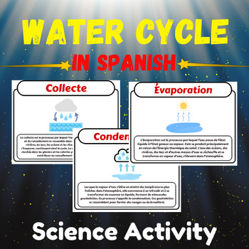 Preview of Water Cycle Science worksheet In Spanish Water Cycle Activitie With google slide