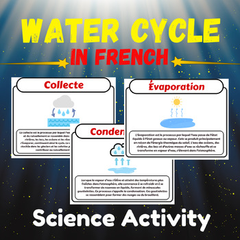 Preview of Water Cycle Science worksheet In french,Water Cycle Activities With google slide