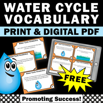 Preview of FREE The Water Cycle Activities Task Cards Middle School Science Centers