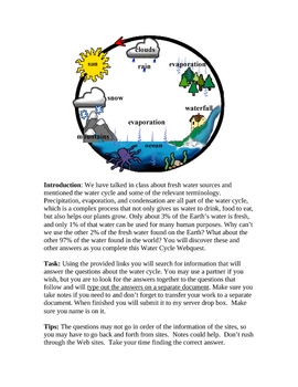 Water Cycle Webquest by Brad Storm | Teachers Pay Teachers