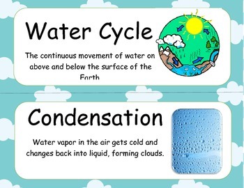 Preview of Water Cycle Word/ Vocabulary Wall