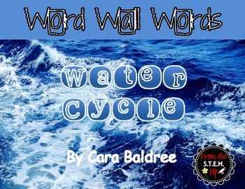 Preview of Water Cycle Word Wall Vocabulary Words with Pictures & Activities