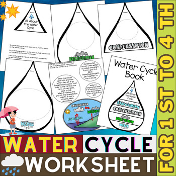 Preview of Water Cycle Worksheet | Reading & Cut and Paste Activity | Water Cycle Project