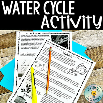 Preview of Water Cycle Worksheet - Word Search - Middle School Reading Comprehension