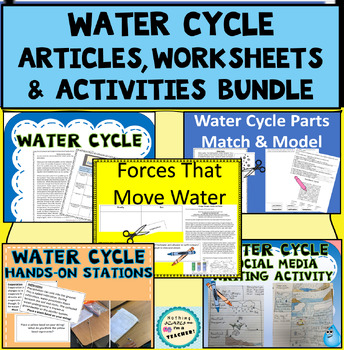 Preview of Water Cycle Worksheets Articles and Activity Bundle