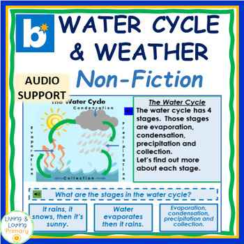 Preview of Water Cycle and Weather Non-Fiction (Boom Cards with Audio)