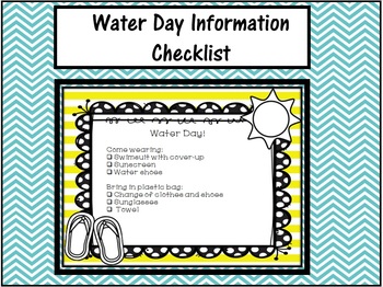 Preview of Water Day Information Checklist