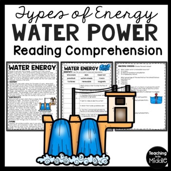 Preview of Water Energy Informational Text Reading Comprehension Worksheet Hydroelectricity