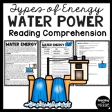 Water Energy Informational Text Reading Comprehension Work