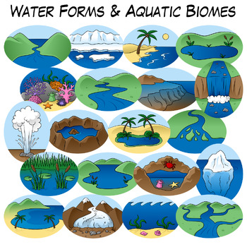Preview of Water Forms & Aquatic Biomes Clip Art