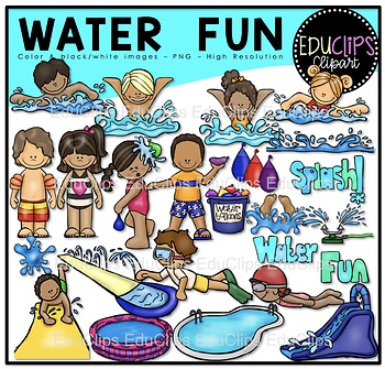 Preview of Water Fun Clip Art Bundle {Educlips Clipart}