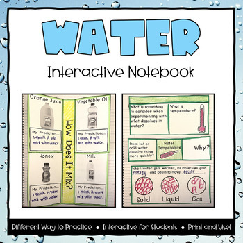 Preview of Water Interactive Notebook