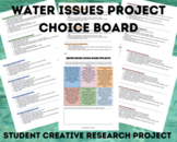 Water Issues Project Choice Board - Editable Google Docs