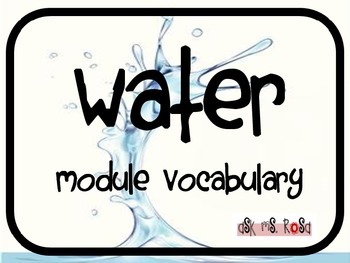 Preview of Water Module - Unit Vocabulary