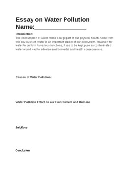 water pollution term paper