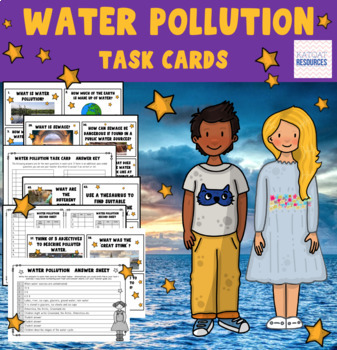 Preview of Water Pollution - Human Impact - The Environment - Task Cards