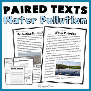 Preview of Water Pollution Paired Passages Earth Day Paired Texts for Reading Comprehension
