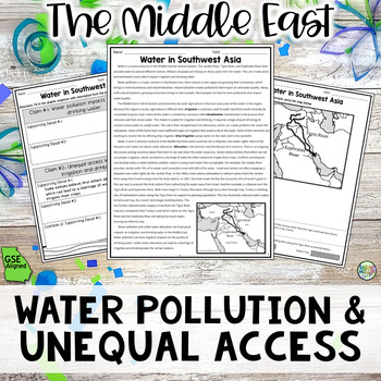 Preview of Water Pollution & Unequal Access Reading Activity Packet (SS7G6, SS7G6a) GSE