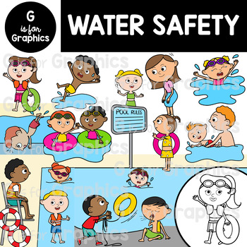 Preview of Water, Pool, Beach, Summer Safety Clipart