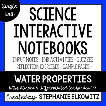 Preview of Water Properties Interactive Notebook Unit | Editable Notes
