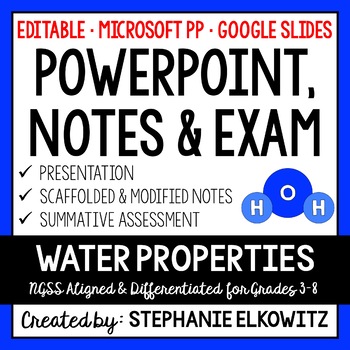 Preview of Water Properties PowerPoint & Notes - Google Slides
