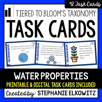 Preview of Water Properties Task Cards | Printable & Digital