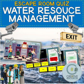 Preview of Water Resource Management Escape Quiz - Like boom cards