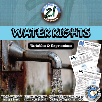 Preview of Water Rights - Expressions - Math Project - Distance Learning Compatible