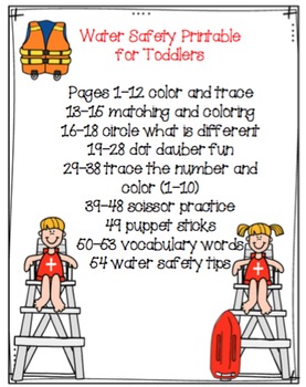 Water Safety Printable for Toddlers by Preschool Printable | TpT