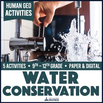 Preview of Water Conservation Sustainability Activism Activity Kit 