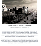 Water Scarcity STEM Challenge: create a system or device H