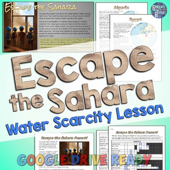 Preview of Water Scarcity in North Africa: Escape Room Activity & Geography Lesson