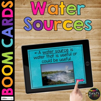 Preview of Water Sources with Real Photos BOOM CARDS™ Natural and Man-made Digital Learning