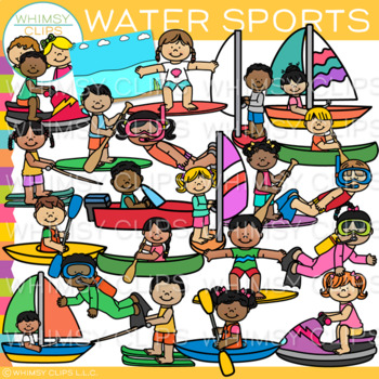 Preview of Summer Kids Water Sports Activities Clip Art