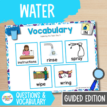 Preview of Water Study Guided Edition Investigation Questions for Creative Curriculum
