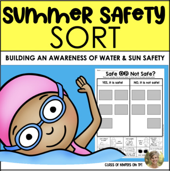 Preview of Water & Sun Safety Sort Summer - First Grade & Kindergarten Social Studies