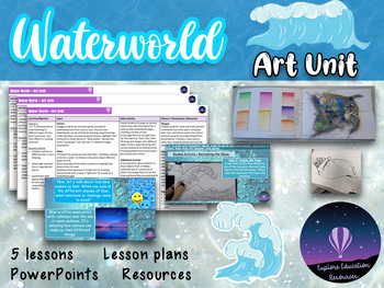 Preview of Water Themed Art Unit - 5 Outstanding Lessons