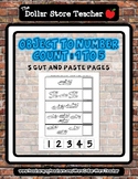 Water Transportation - Count to 5 Cut & Paste Worksheets -