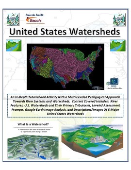 Preview of Water: United States Watersheds and Rivers (A Colorful FUSION!)