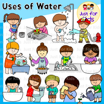 Water Uses Clipart Set by Just For Kids．26pcs by Just For Kids | TPT