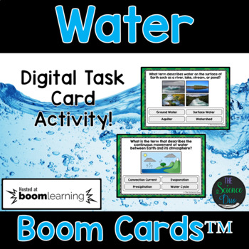 Preview of Water and Water Cycle - Distance Learning Compatible Digital Boom Cards™