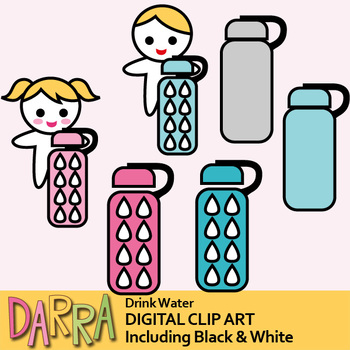 Preview of Water bottle clip art (Hydrate Clipart)