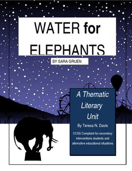Preview of Water for Elephants Thematic Literary Unit