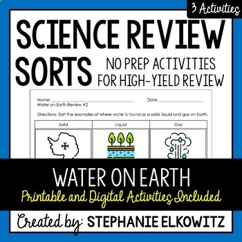 Preview of Water on Earth (Hydrosphere) Review Sort | Printable, Digital & Easel