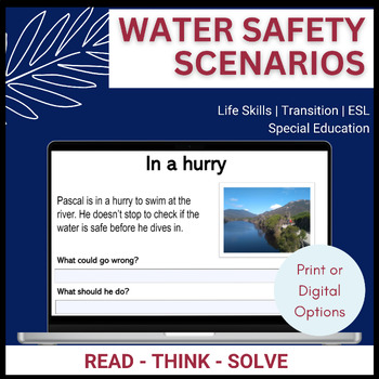Preview of Water safety activities with scenarios for life skills and transition