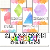 WaterColor Classroom Shapes!