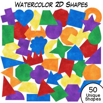 Preview of Watercolor 2D Shapes Clip Art