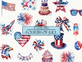 Watercolor 4th of July Clipart